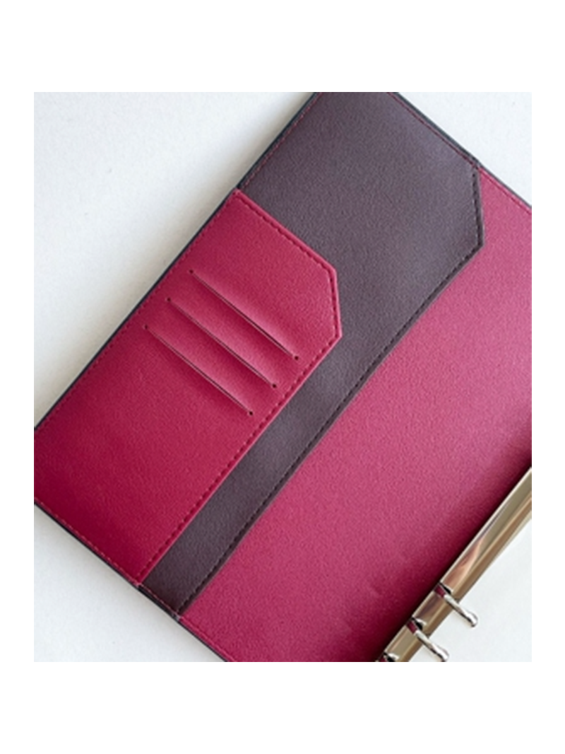 A5 Rings Leather Agenda Cover Signature Quilted, Liquorice